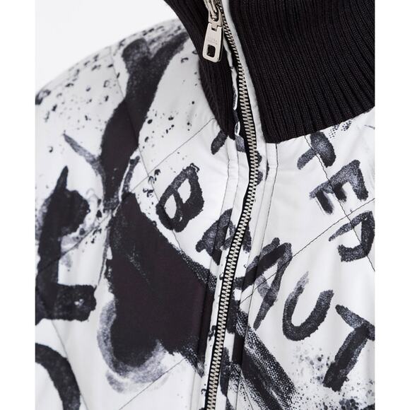 NWT Dolce & Gabbana Black White Graffiti Logo Print Bomber Jacket IT 42 US M - Picture 9 of 13